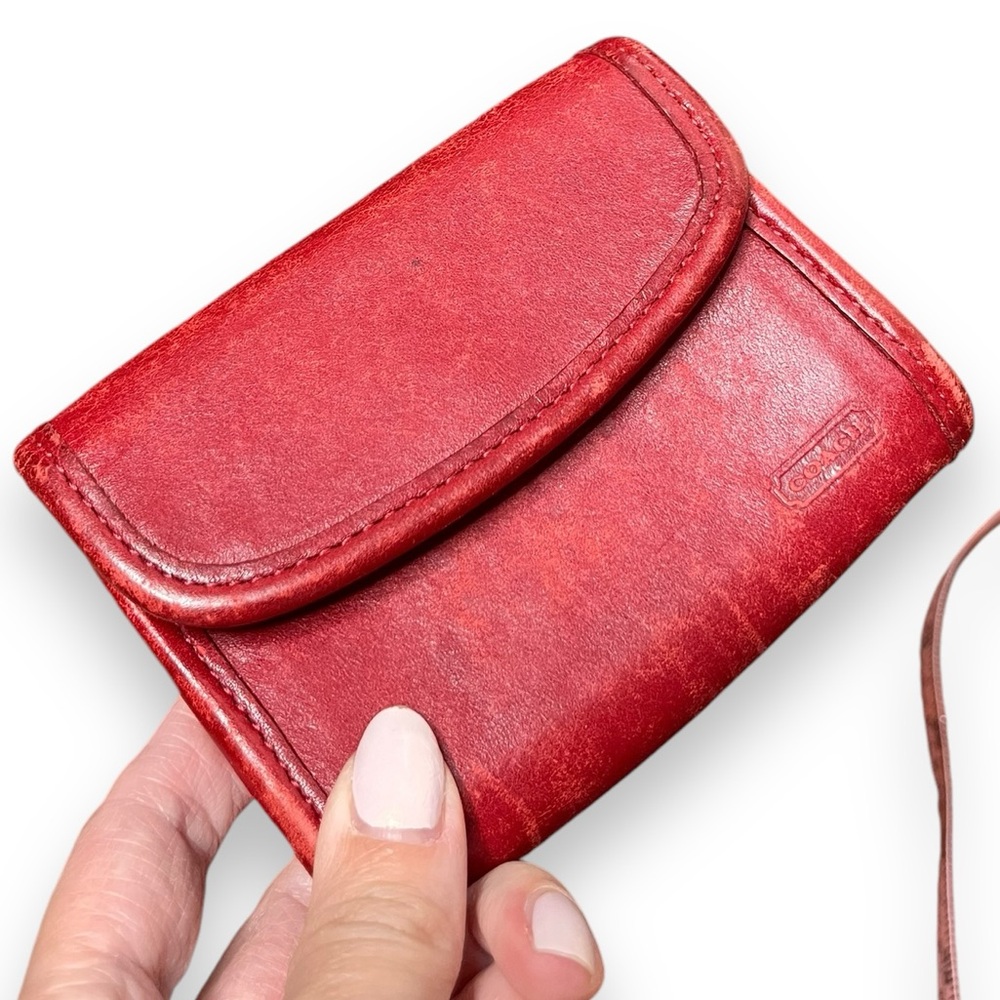 Vintage Coach Red Multifunction Wallet Authenticated